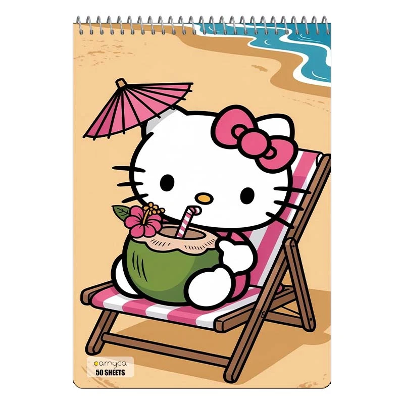 دفتر نقاشی 50 برگ سیمی کارنیکا طرح هلو کیتی hello kitty کد 44993