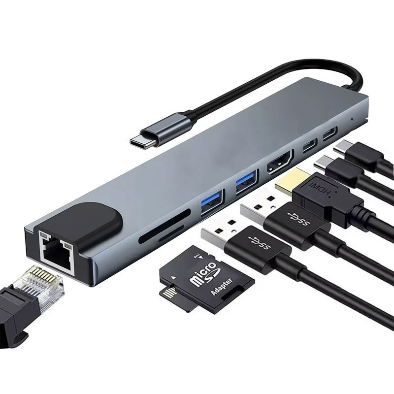 هاب 8 پورت USB-C مجنتیک مدل CHD8