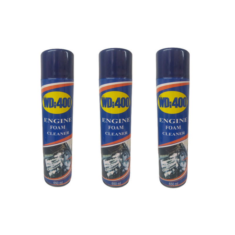 اسپری فوم تمیز کننده موتور خودرو دبلیو پی آی مدل ENGINE FOAM CLEANER حجم 650 میلی لیتر  بسته 3 عددی 
