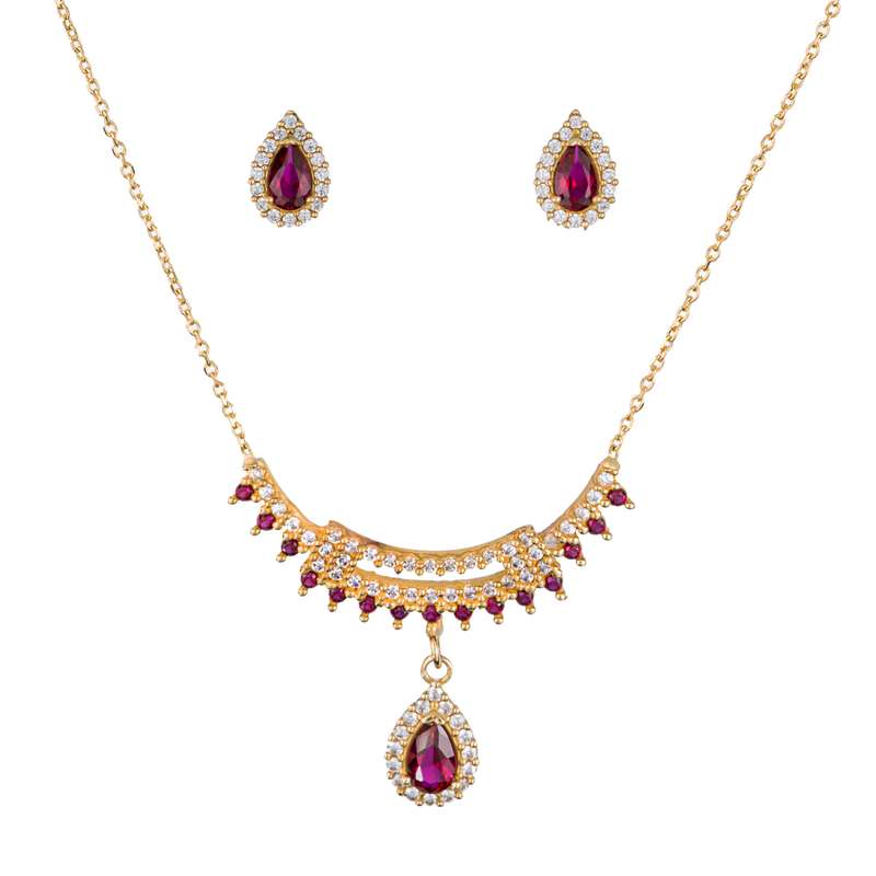 نیم ست طلا 18 عیار زنانه جواهری سون مدل 2795