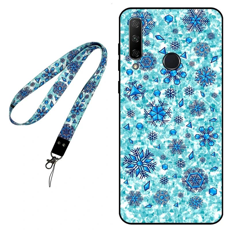 کاور مگافون طرح برف مدل 0014 مناسب برای گوشی موبایل هوآوی Y6P 2020 به همراه بند گردنی