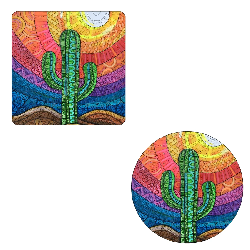 مگنت طرح کاکتوس و آفتاب کد M1 به همراه زیر لیوانی