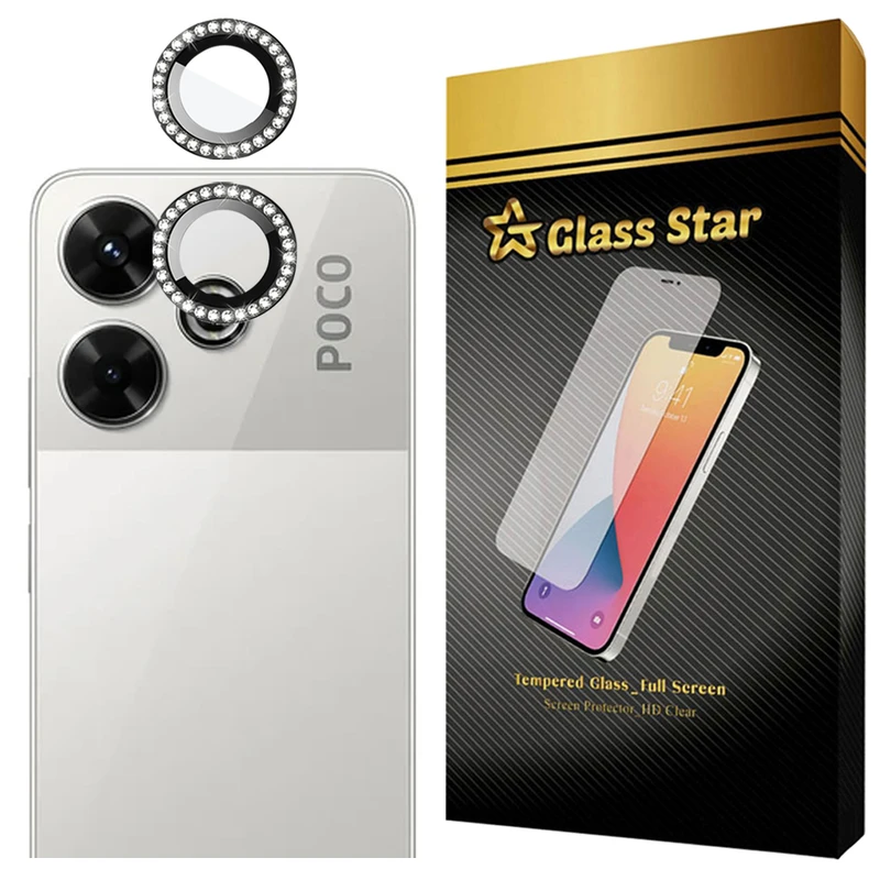 محافظ لنز دوربین شیشه‌ای گلس استار مدل NRIG20 مناسب برای گوشی موبایل شیائومی Poco M6 4G