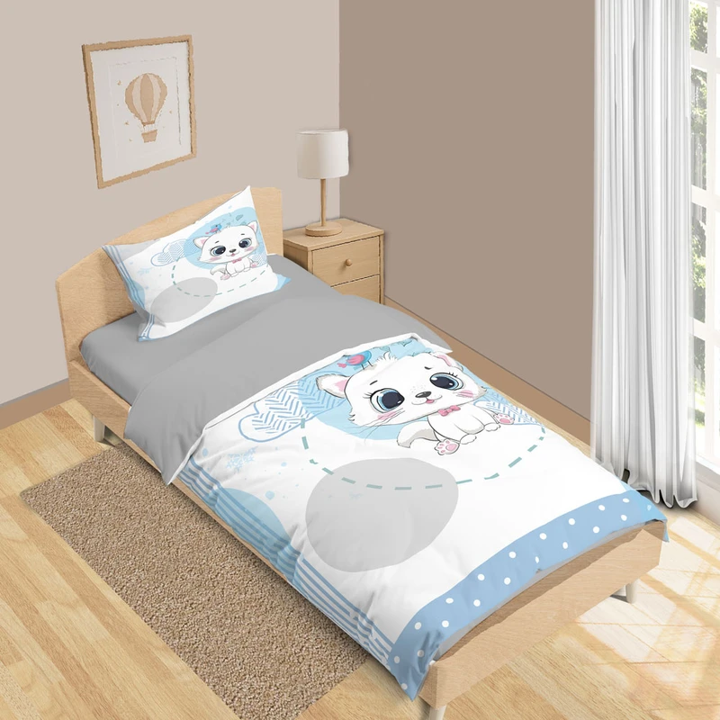 سرویس روتختی 1 نفره 5 تکه نوپه هوم مدل گربه T6431