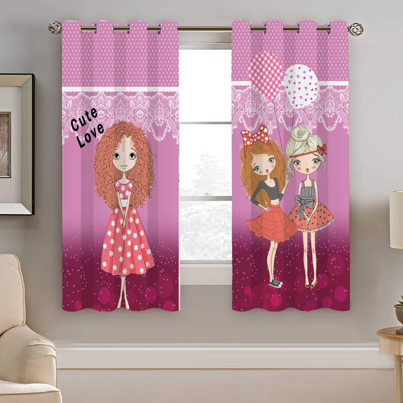 پرده نیروانا طرح دختر کودک مدل هازان کد 8607 سایز 140×200 سانتی متر