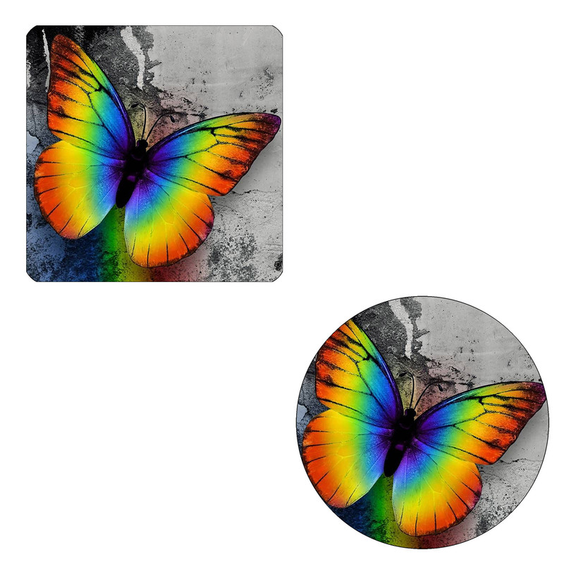 مگنت طرح پروانه رنگارنگ کد M1 به همراه زیر لیوانی
