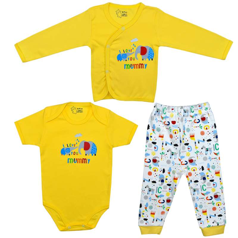 ست 3 تکه لباس نوزادی اسپیکو مدل فیل کد 2