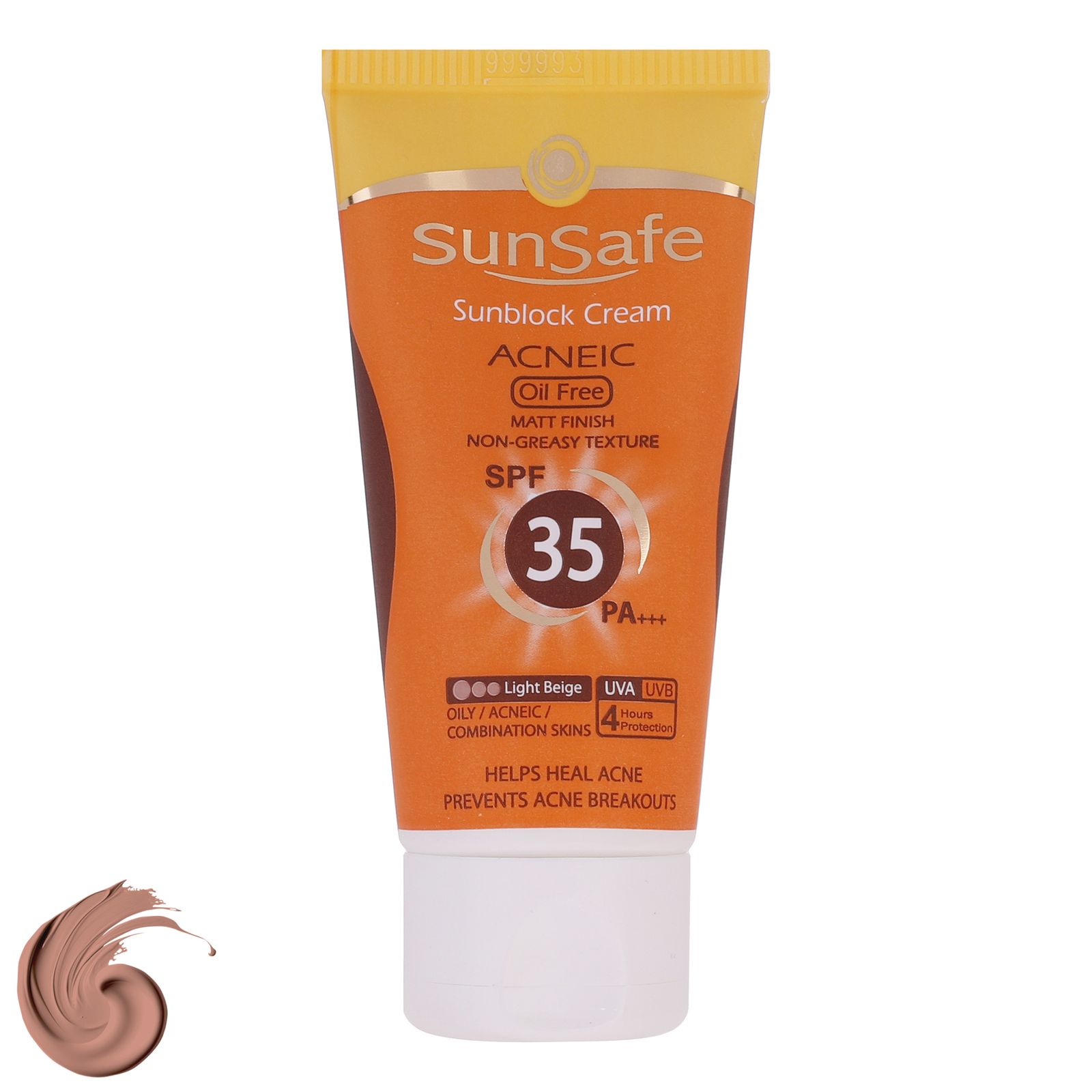 کرم ضد آفتاب رنگی سان سیف مدل SPF35 محافظ UVA ،UVB و +++PA، ضد جوش و آکنه، ضد پیری، ضد آب، مرطوب‌کننده، مناسب پوست‌های چرب و مختلط حجم 50 میلی‌لیتر -  - 1