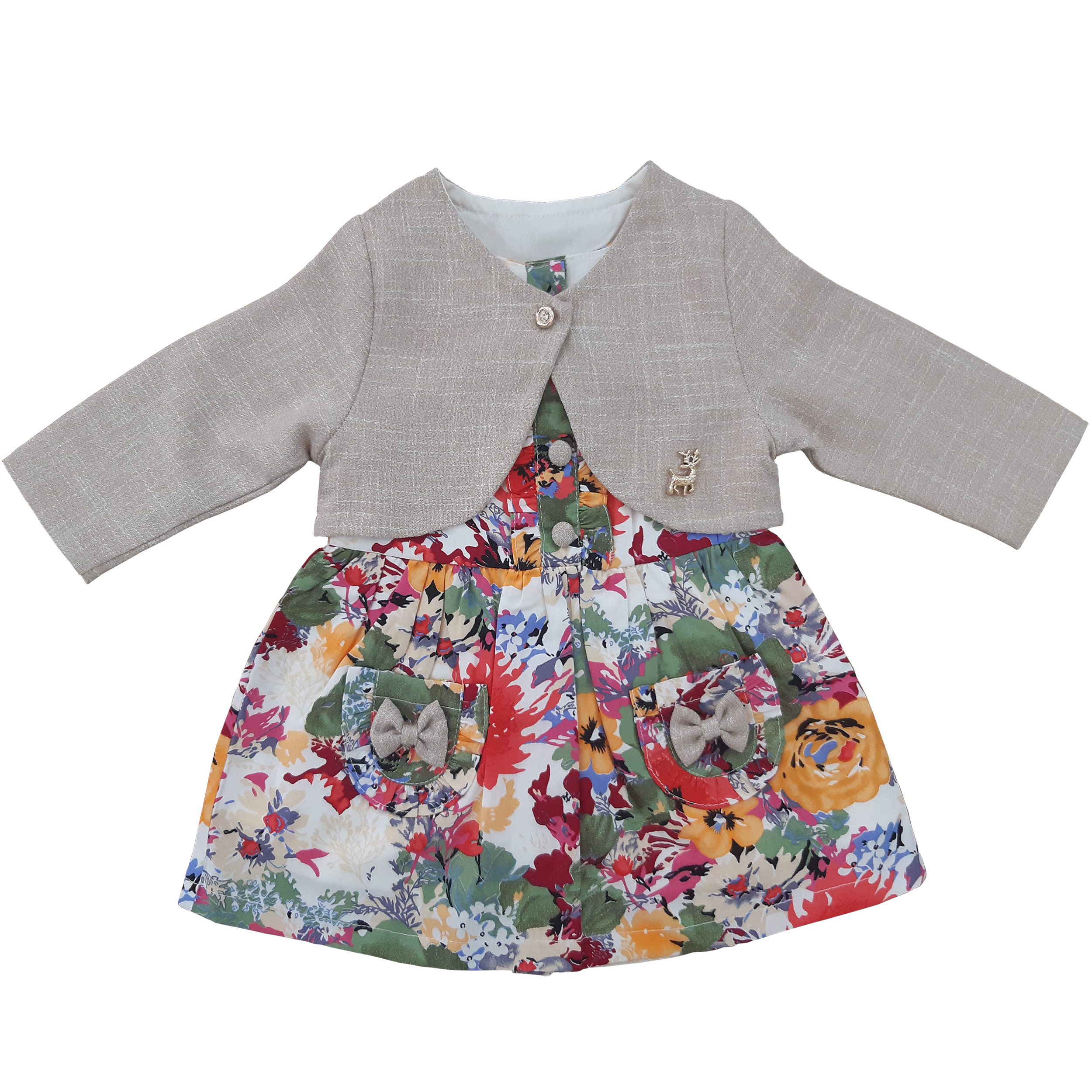 ست کت و پیراهن نوزادی مدل بهار کد P1012