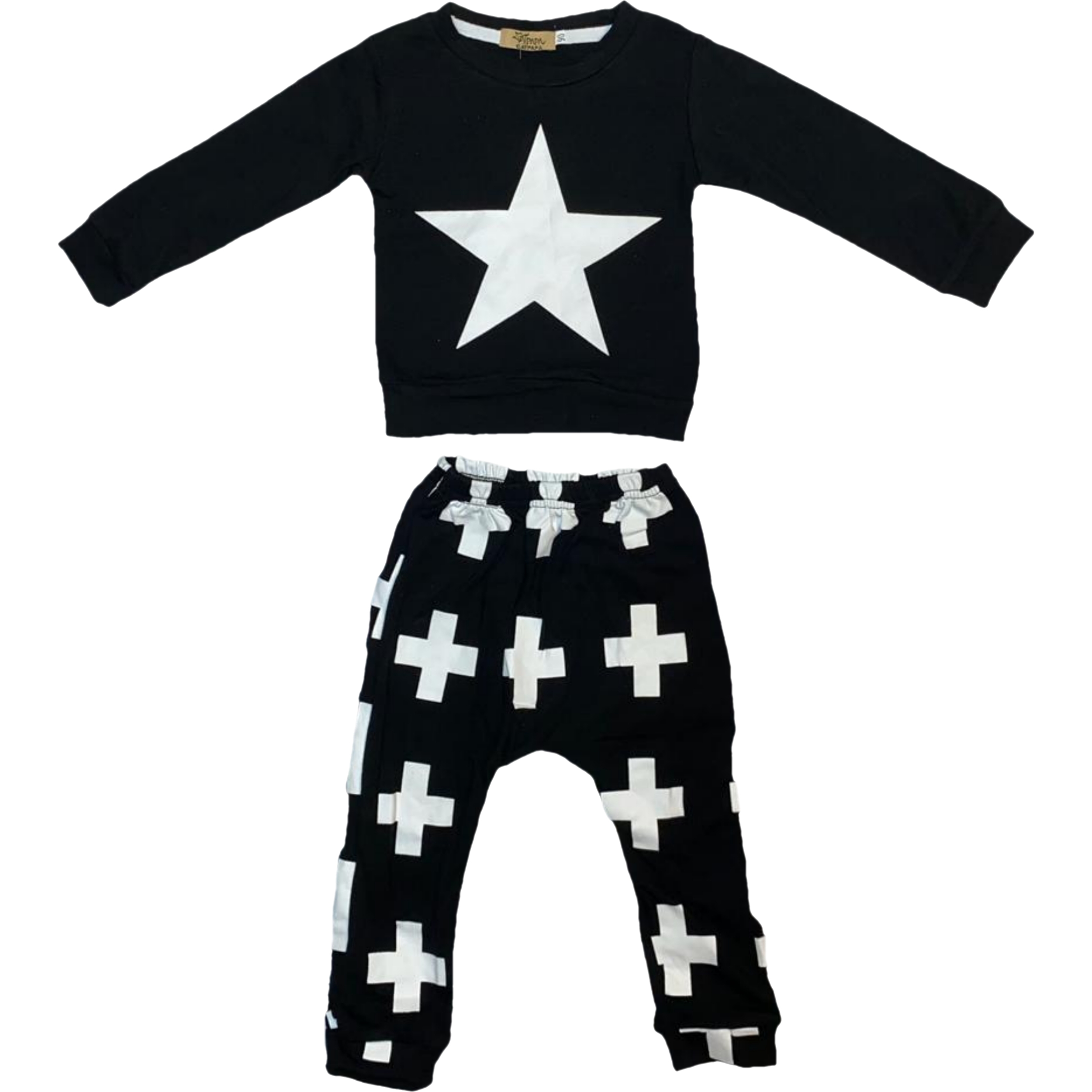 ست تیشرت و شلوار نوزاد طرح ستاره