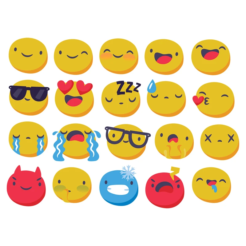 استیکر لپ تاپ طرح Emoji کد S29 مجموعه 20 عددی