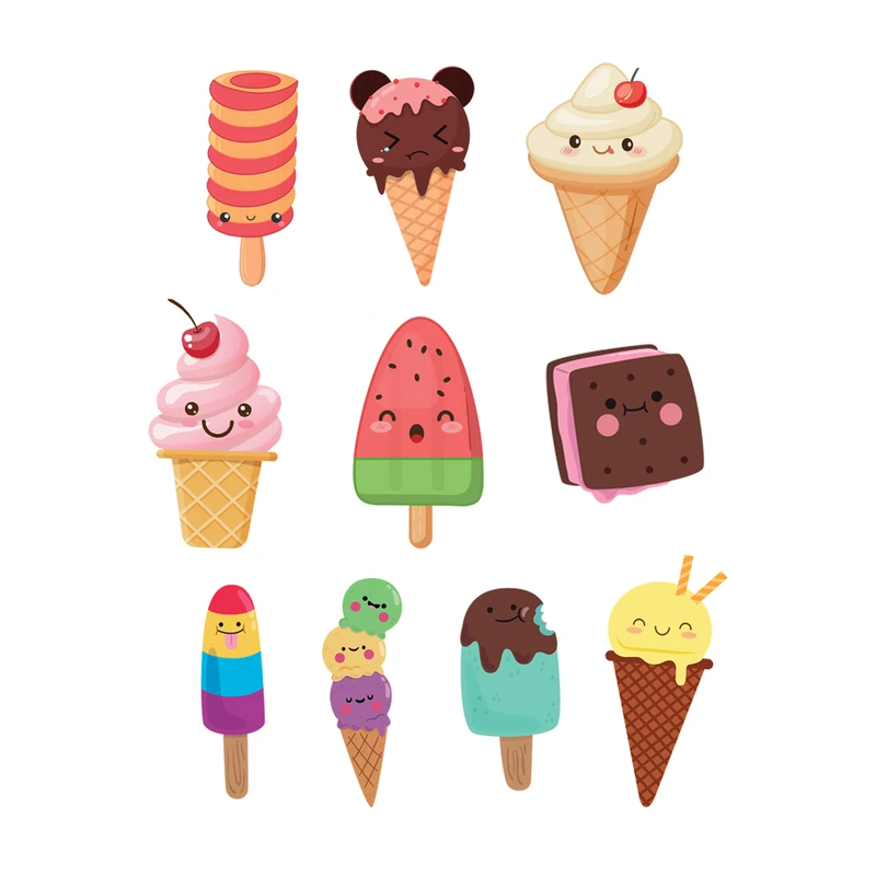 استیکر لپ تاپ طرح Ice Cream کد S33 مجموعه 10 عددی
