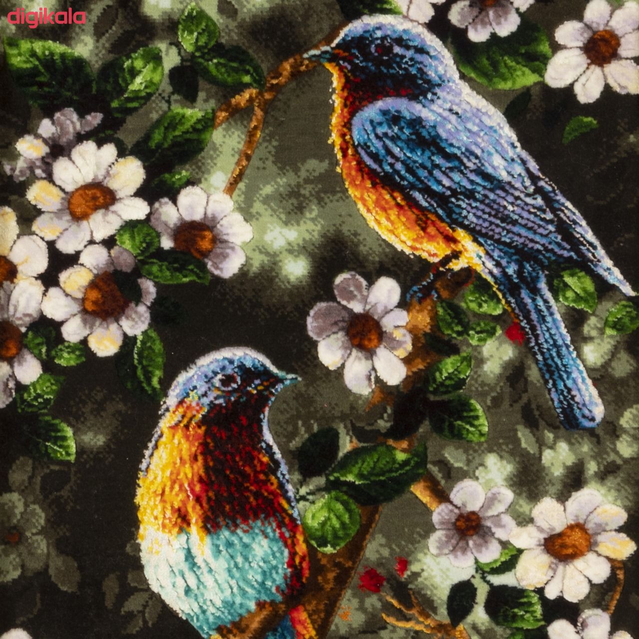  تابلو فرش دستباف سی پرشیا طرح شکوفه های بهاری و دو پرنده کد 9026
