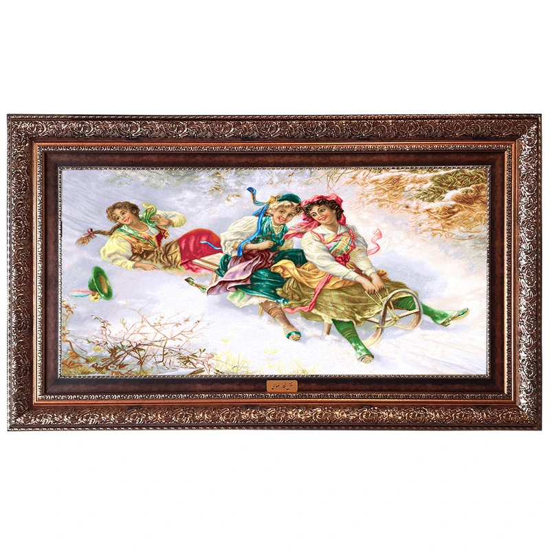 تابلو فرش ماشینی نقش نگار رضوی طرح اسکی کد 903AB