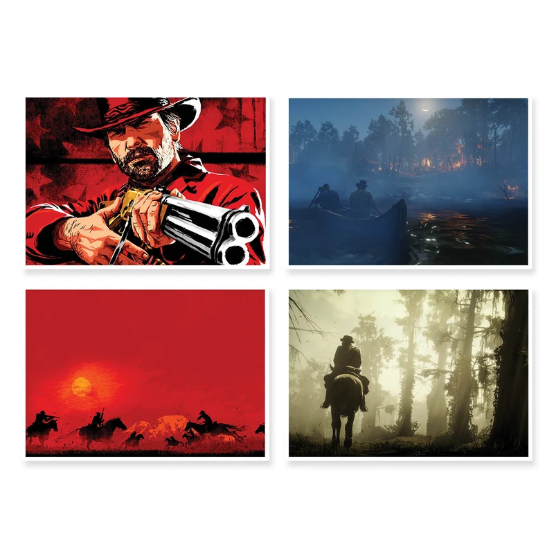 پوستر طرح Red Dead Redemption 2 کد A-1522 مجموعه 4 عددی