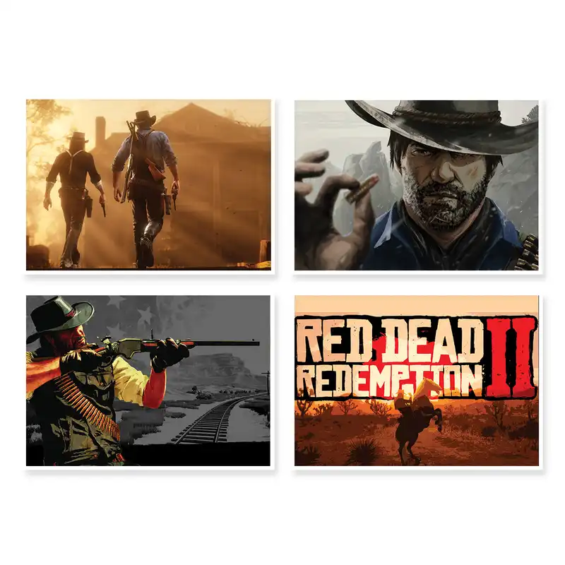پوستر طرح Red Dead Redemption 2 کد A-1523 مجموعه 4 عددی