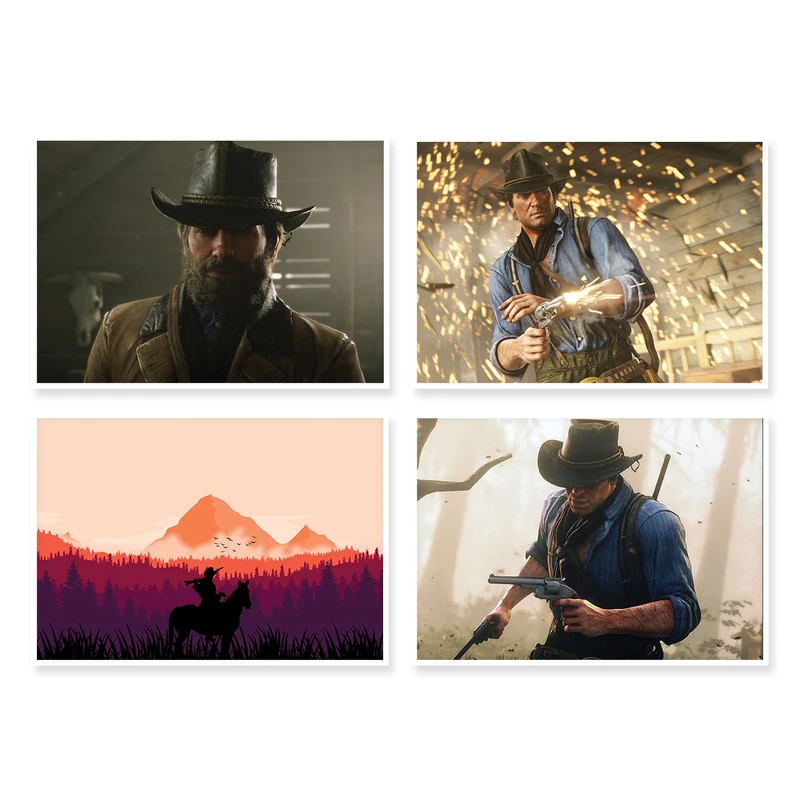 پوستر طرح Red Dead Redemption 2 کد A-1526 مجموعه 4 عددی