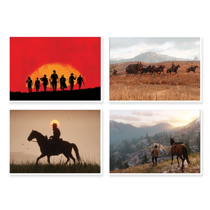 پوستر طرح Red Dead Redemption 2 کد A-1534 مجموعه 4 عددی