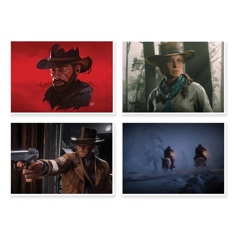 پوستر طرح Red Dead Redemption 2 کد A-1538 مجموعه 4 عددی