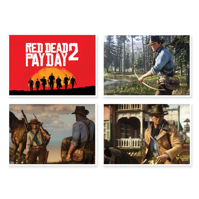 پوستر طرح Red Dead Redemption 2 کد A-1553 مجموعه 4 عددی