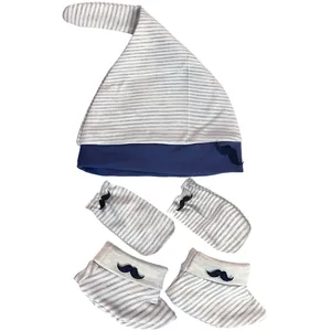  ست 3 تکه نوزاد طرح سیبیل مدل 01