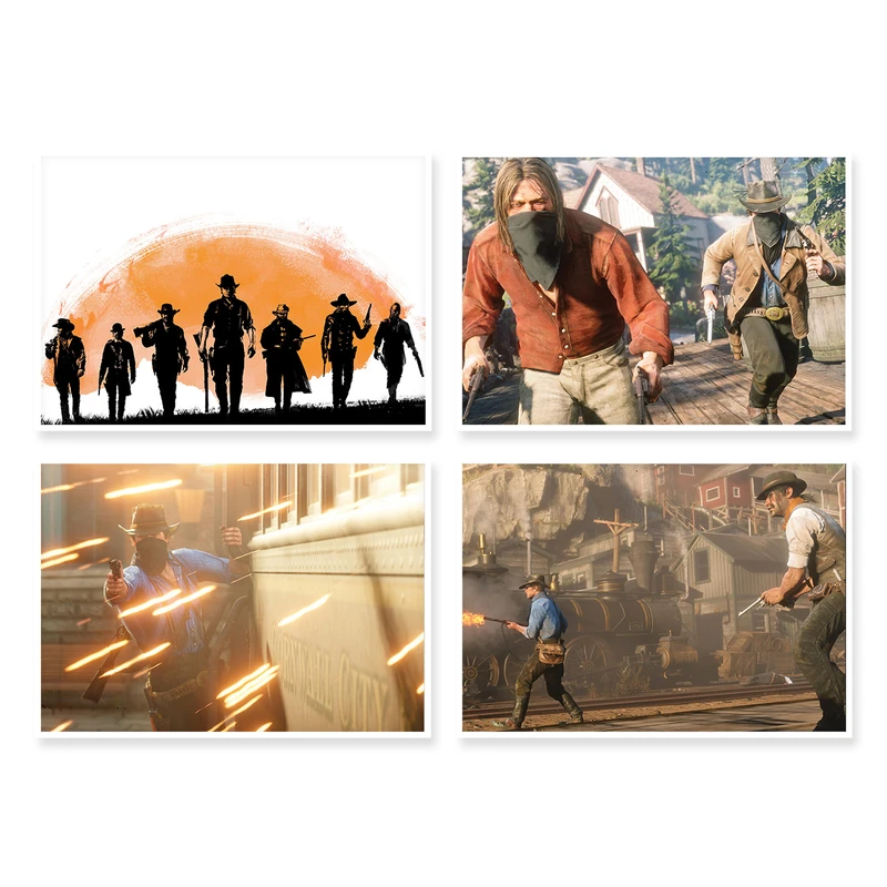 پوستر طرح Red Dead Redemption 2 کد A-1558 مجموعه 4 عددی