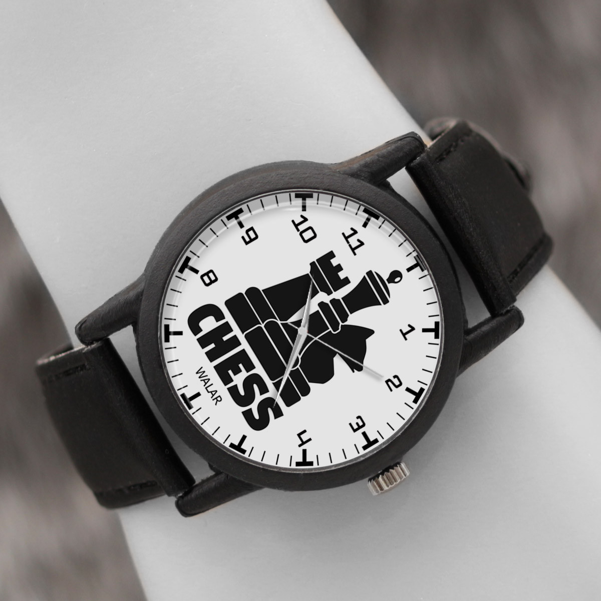 ساعت مچی عقربه ای والار طرح شطرنج کد LF2772