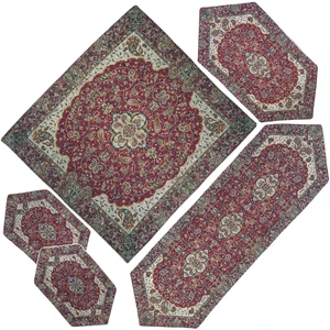 ست 5 تکه رومیزی ترمه شوکران یزد مدل شاه عباسی کد ZRSH5-5