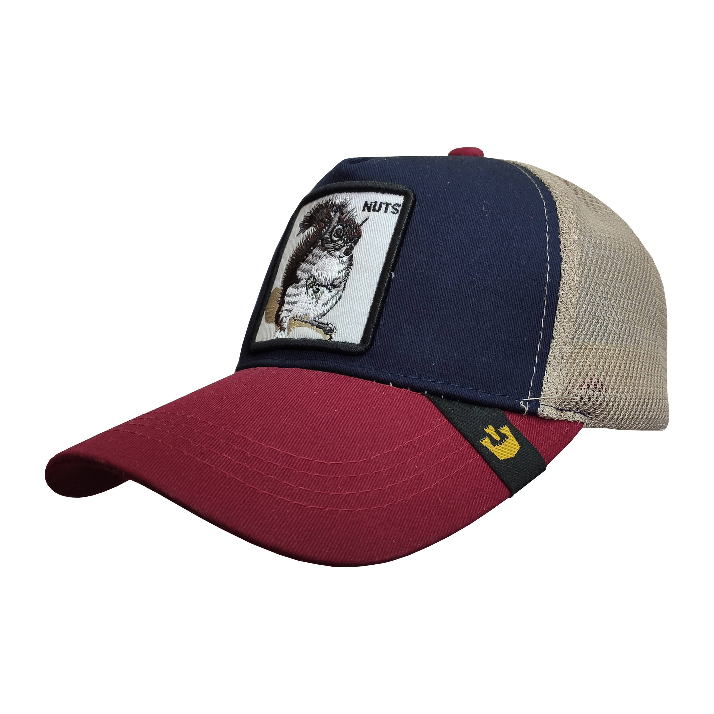 کلاه کپ پسرانه طرح سنجاب کد PT-30307 رنگ زرشکی