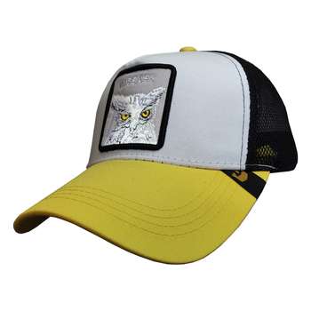 کلاه کپ پسرانه طرح جغد کد PT-30311 رنگ زرد
