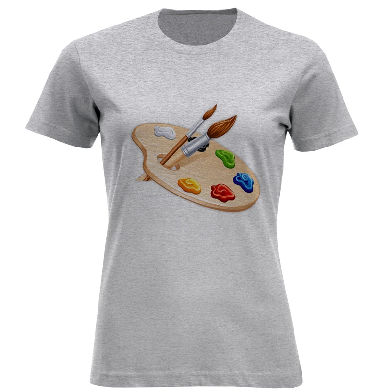 تیشرت آستین کوتاه زنانه طرح پالت