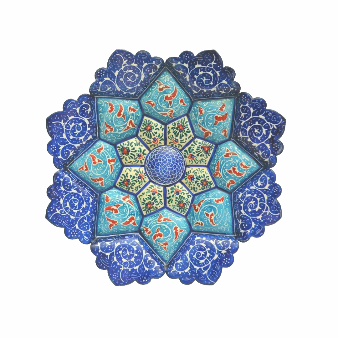 بشقاب میناکاری مدل ماهی