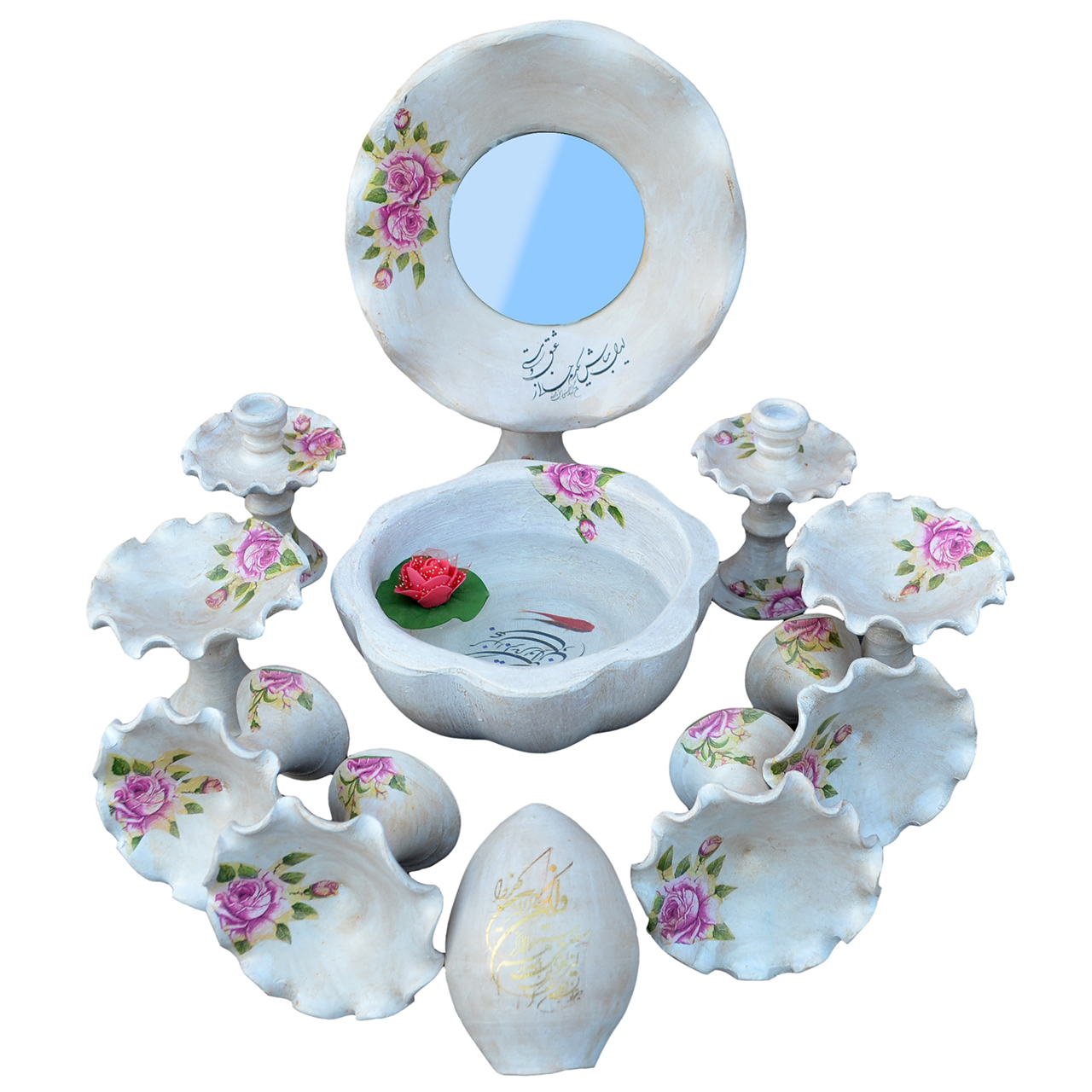 مجموعه ظروف هفت سین 13 پارچه مدل رز کد HT-525