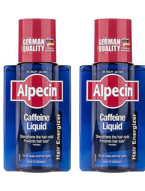 محلول تقویت کننده مو آلپسین مدل Caffeine حجم 200 میلی لیتر مجموعه 2 عددی