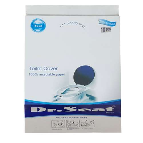 روکش یکبار مصرف توالت فرنگی جیبی دکتر سیت مدل 173_Travel Pack بسته 10 عددی