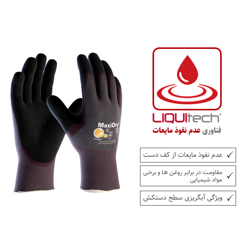 دستکش ایمنی ای تی جی مدل مکسی درای 424-56