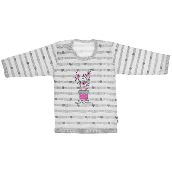 تی شرت آستین بلند نوزادی دخترانه طرح گلدون مدل T-11