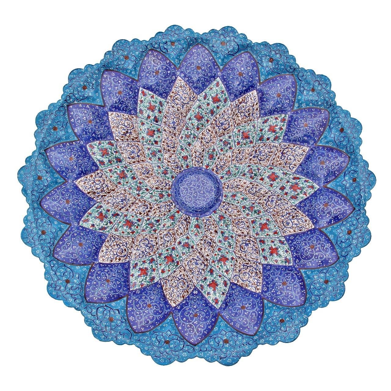 بشقاب میناکاری گالری مند کد MN67 قطر 40 سانتی متر