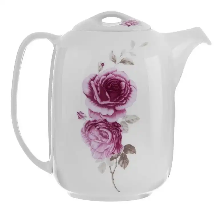 قوری چینی زرین ایران سری Quattro مدل رزفلاور