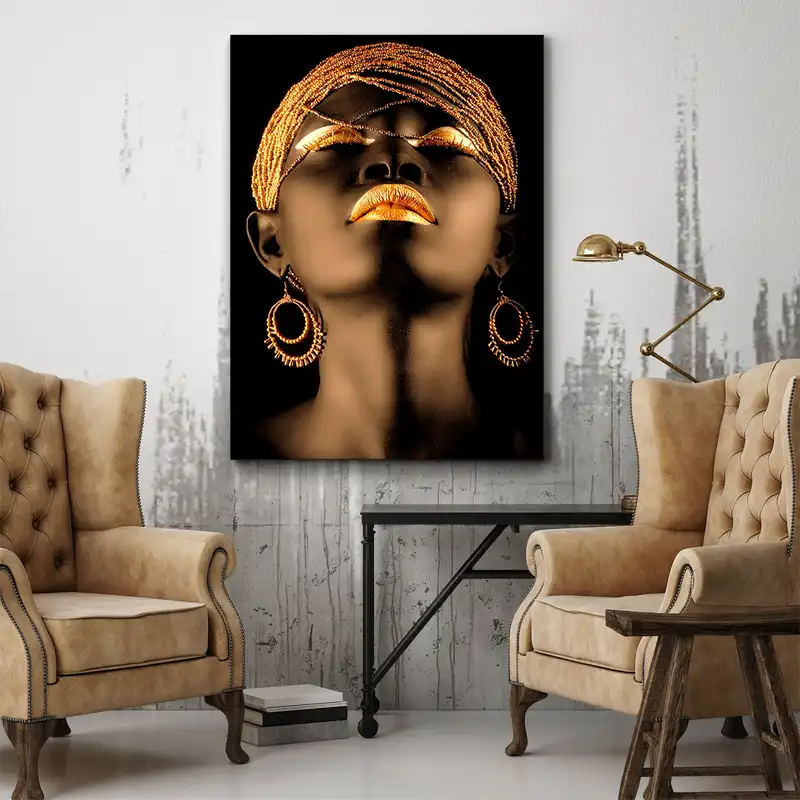 تابلو بوم طرح دختر سیاه پوست کد 108