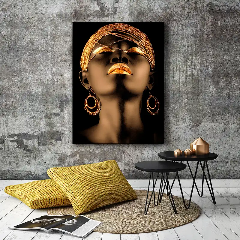 تابلو بوم طرح دختر سیاه پوست کد 108