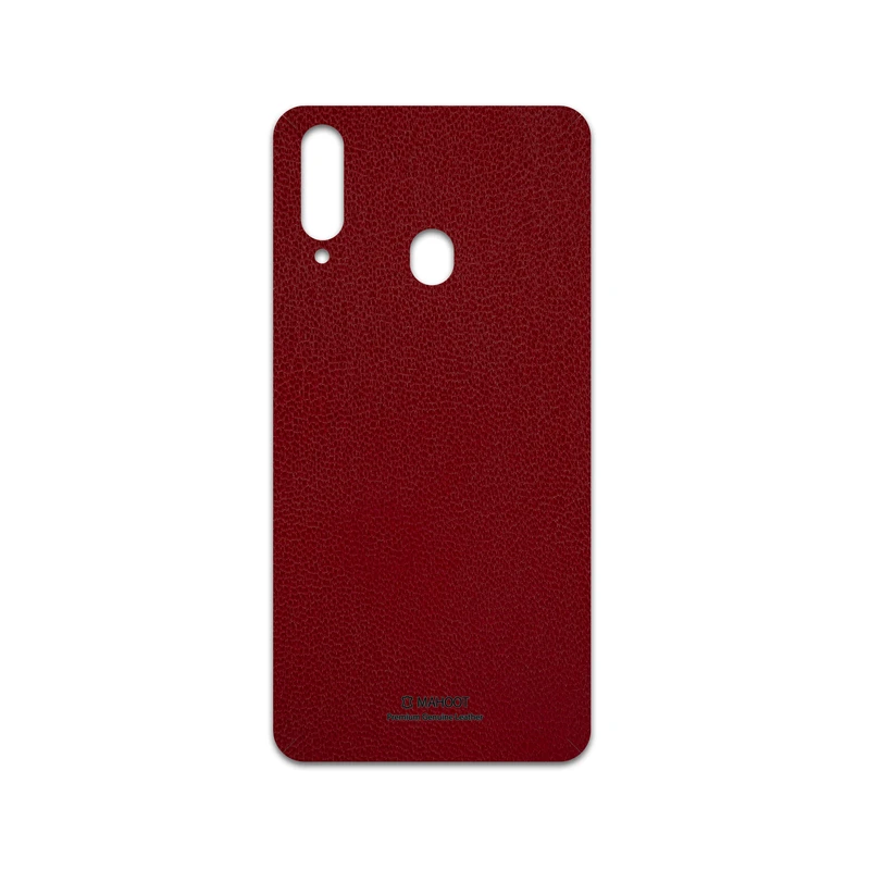 برچسب پوششی ماهوت مدل Red-Leather مناسب برای گوشی موبایل سامسونگ Galaxy A20s