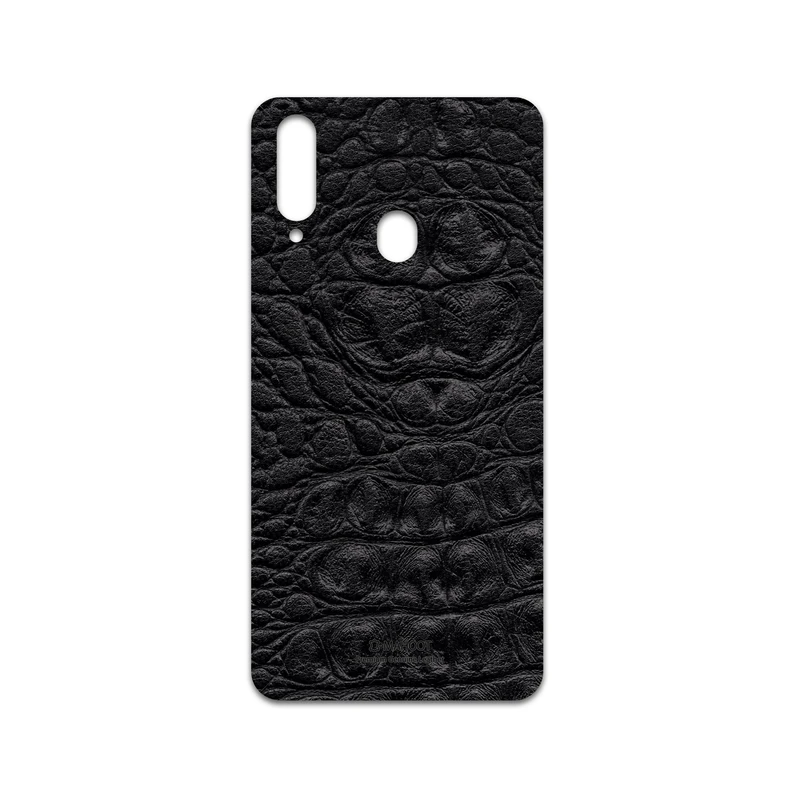 برچسب پوششی ماهوت مدل Black-Crocodile-Leather مناسب برای گوشی موبایل سامسونگ Galaxy A20s