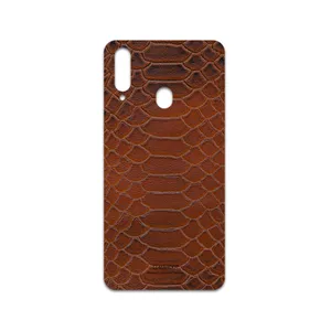 MAHOOT Brown-Snake-Leather Cover Sticker for Samsung Galaxy A20s