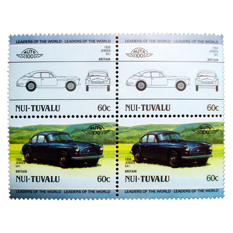 تمبر یادگاری طرح اتومبیل مدل 1956 JENSEN کد 31 مجموعه 4 عددی
