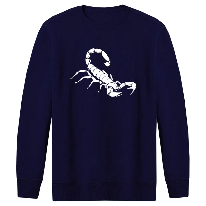 سویشرت مردانه طرح عقرب کد F279 رنگ سرمه ای