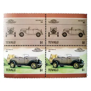 تمبر یادگاری طرح اتومبیل مدل FORD 1932 کد M-39 مجموعه 4 عددی