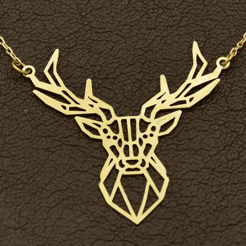 گردنبند طلا 18 عیار زنانه طرح گوزن کد UN0159