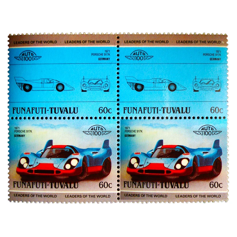 تمبر یادگاری طرح اتومبیل مدل 1971 PORSCHE کد M-54 مجموعه 4 عددی
