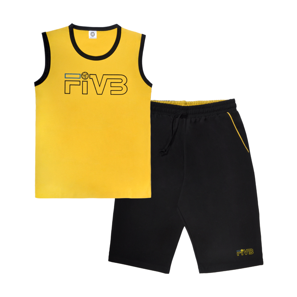 ست تاپ و شلوارک مردانه پندار طرح Fivb کد C2